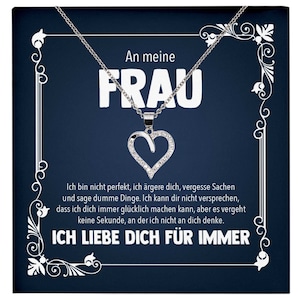 Ehefrau Geschenk Hochzeitstag Halskette Frauen Valentinstag Geburtstag Idee An Meine Frau - Silber Schmuck Halskette mit Karte