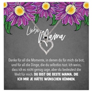 Mama Geschenk Muttertag Geburtstag Frauen Schmuck mit Karte Herz Halskette Echt Silber Weihnachten Idee von Tochter oder Sohn