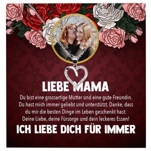 Mama Schmuck Personalisiertes Geschenk Muttertag Geburtstag Frauen Halskette Personalisisierbar Karte Herz Collier Echt Silber Weihnachten
