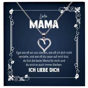 Liebe Mama Geschenk Silber 925/000 Herz Halskette Muttertag Valentinstag Frauen Schmuck Karte Mutter Geburtstag Weihnachten Damen Collier