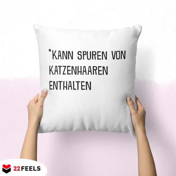 Katze Kissen Katzenmama Lustiges Geschenk für Cat Moms Katzenhaare im Trinknapf Katzenbaby Spruch Zier Deko für Frauen und Männer