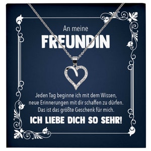 Freundin Jahrestag Geschenk Herz Halskette Frauen Valentinstag Geburtstag Weihnachten Idee An Meine Liebe - Silber Schmuck mit Karte