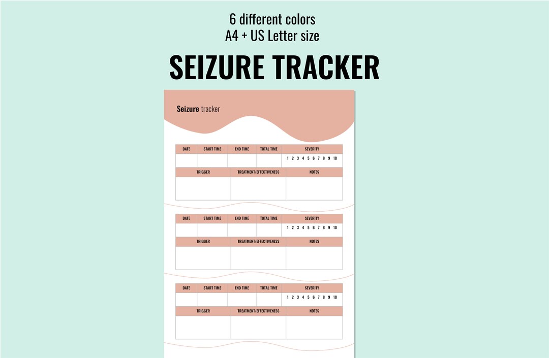 Digital Printable Seizure Tracker, Migraine Tracker, Medical Tracker ...
