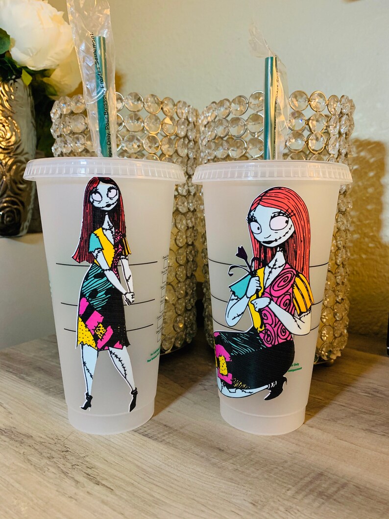 Jack and Sally Starbucks Tumbler Nightmare Before Christmas Etsy