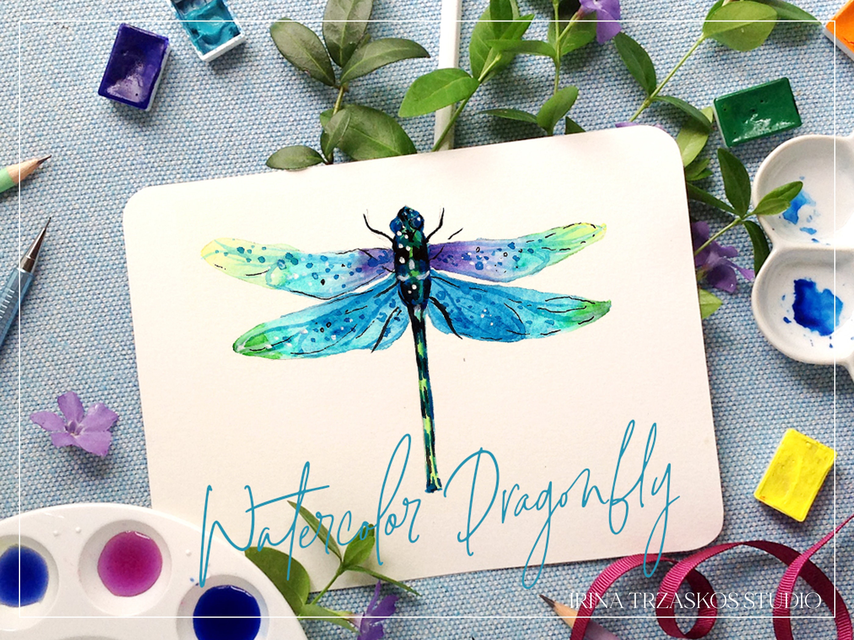Watercolor Dragonfly Tutorial for Beginners, DIY Artwork for Wall Art ...