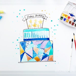 Birthday Cards - Tutorial for Beginners, DIY Artwork Watercolor ...