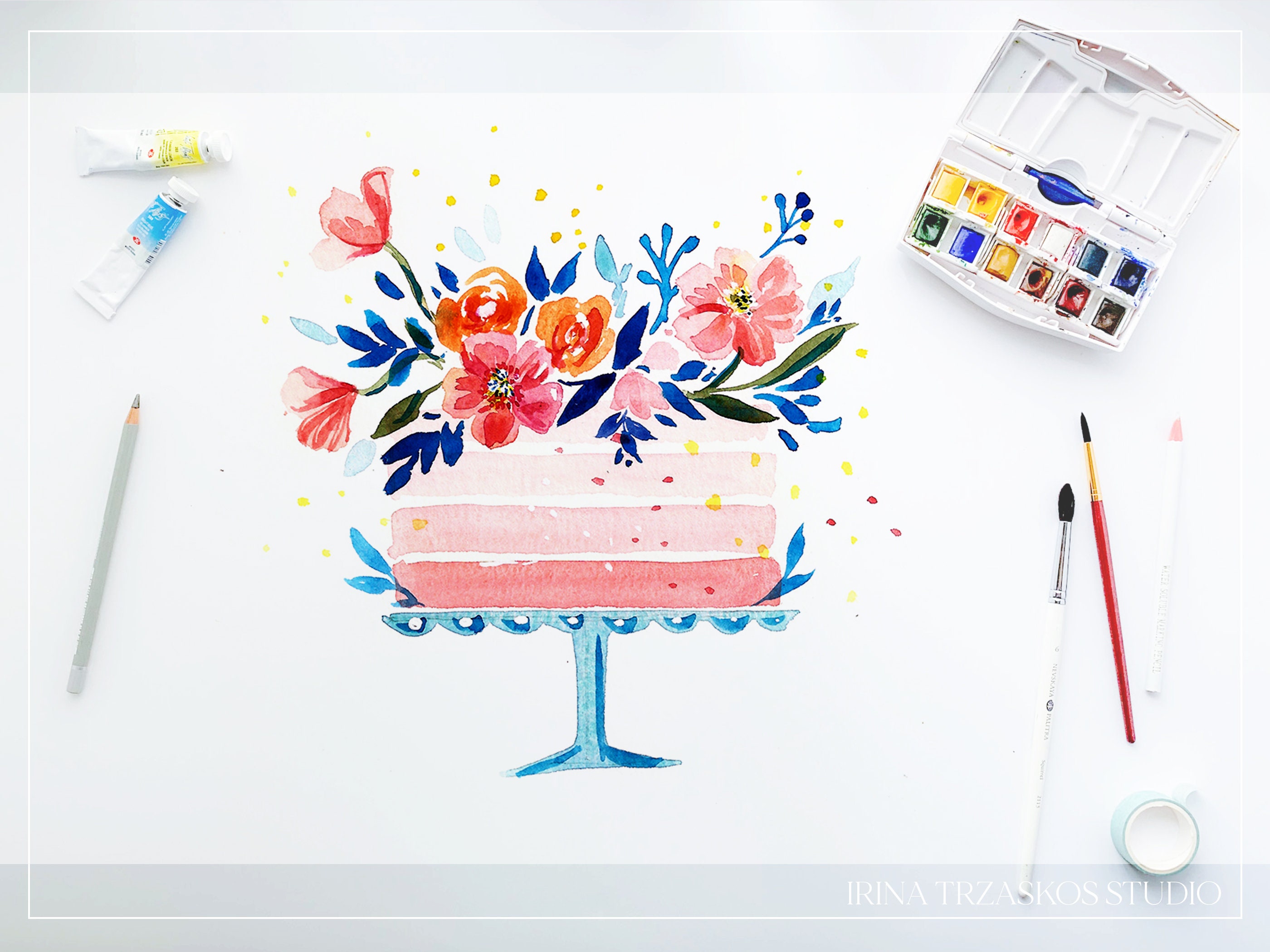 Birthday Cards - Tutorial for Beginners, DIY Artwork Watercolor ...