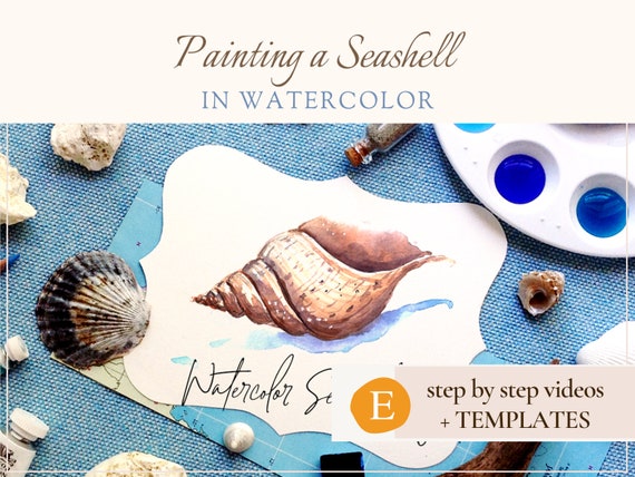 Seashell Watercolor Tutorial For Beginners Diy Artwork For Etsy Seashell Watercolor Tutorial For Beginners Diy Artwork For Etsy