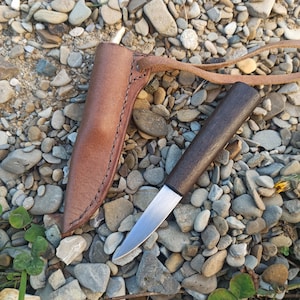 Small medieval neck knife with scabbard