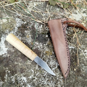 Small medieval neck knife with scabbard