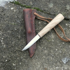 Small medieval neck knife with scabbard