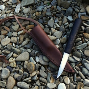 Small medieval neck knife with scabbard