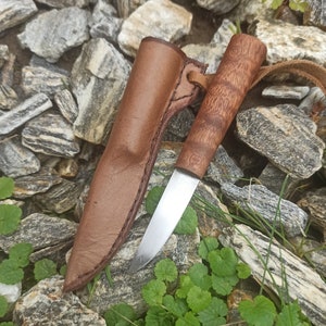 Small medieval neck knife with scabbard