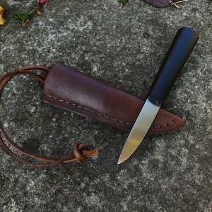 Small medieval neck knife with scabbard