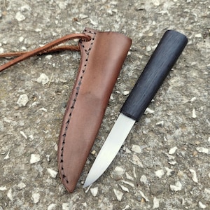 Small medieval neck knife with scabbard