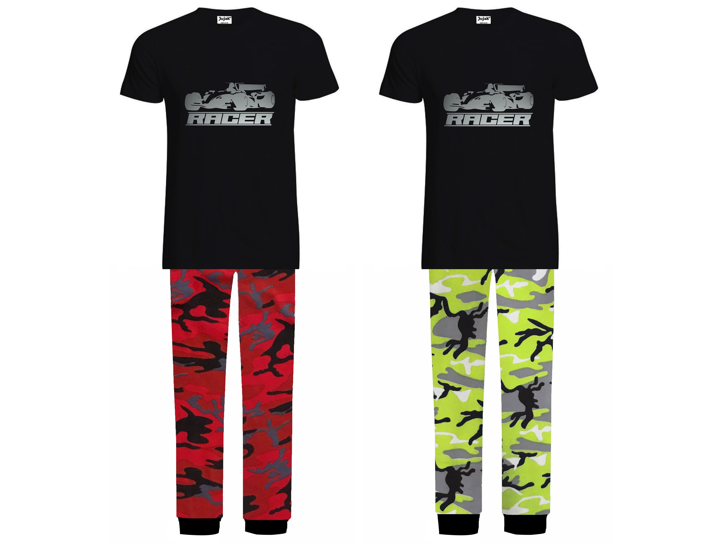 Mens Racing Car Pyjamas Grand Prix Pjs Loungewear Cotton - Prestige Range