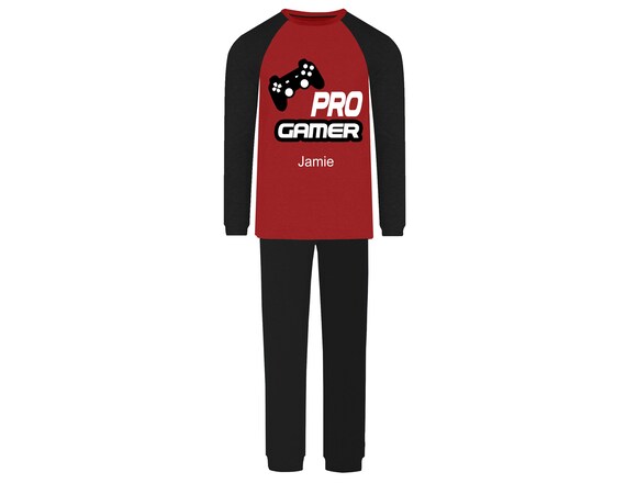 Personalised Kids Gaming Pyjamas Pro Gamer Pjs Jujak Premium Range
