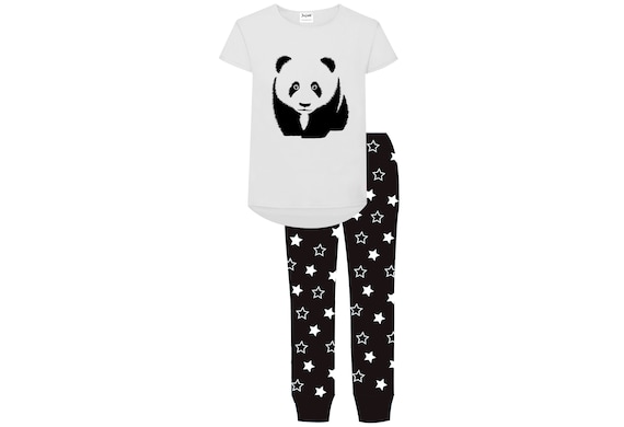 Girls Panda Pyjamas Pjs Animal Cotton Jujak Premium Range Loungewear