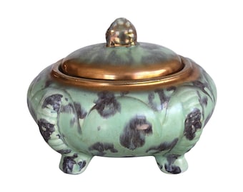 Rare 1954-1968 MCM "Scheurich & Greulich" Footed Bonbonnière / Lidded Trinket Box - Made in West Germany - (7 inch / 18 cm)