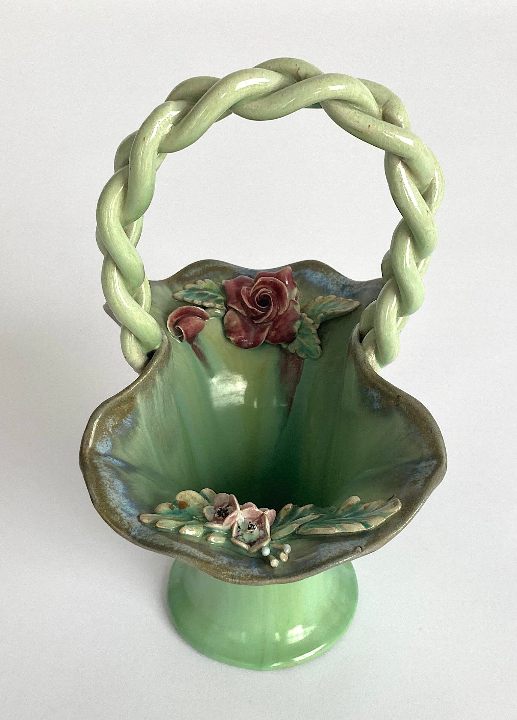 Rare Belgian Art Nouveau Ceramic Drip Glaze 