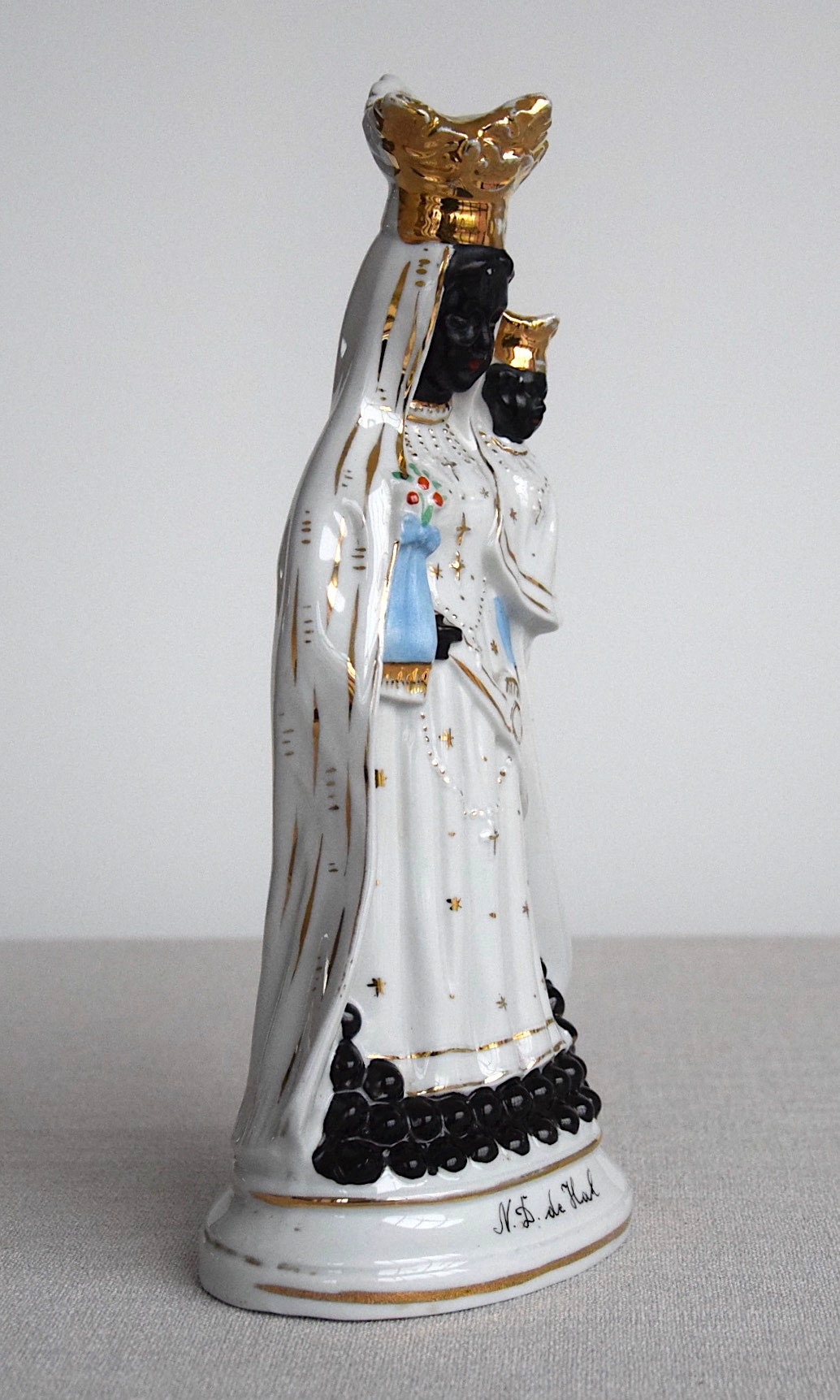 Ca. 1900 Belgian notre Dame De Hal Statue black Madonna With Child ...