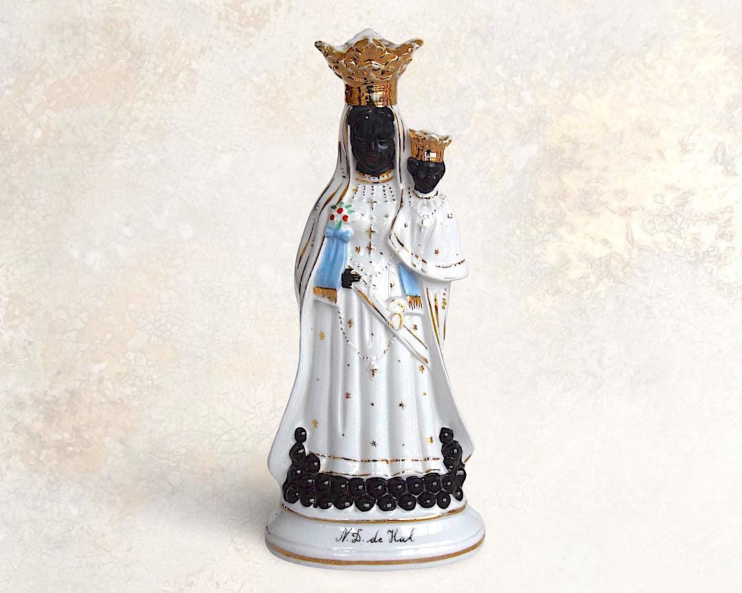 Ca. 1900 Belgian "notre Dame De Hal" Statue - "black Madonna With Child ...