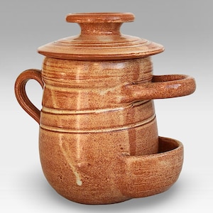 French &quot;Vallauris&quot; Handmade Earthenware &quot;Olive Jar&quot; - Made in France - Marked - (7 inch / 17.5 cm)