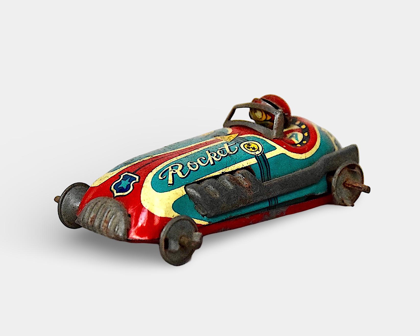 Rocket Racer Tin Toy - Etsy Rocket Racer Tin Toy - Etsy
