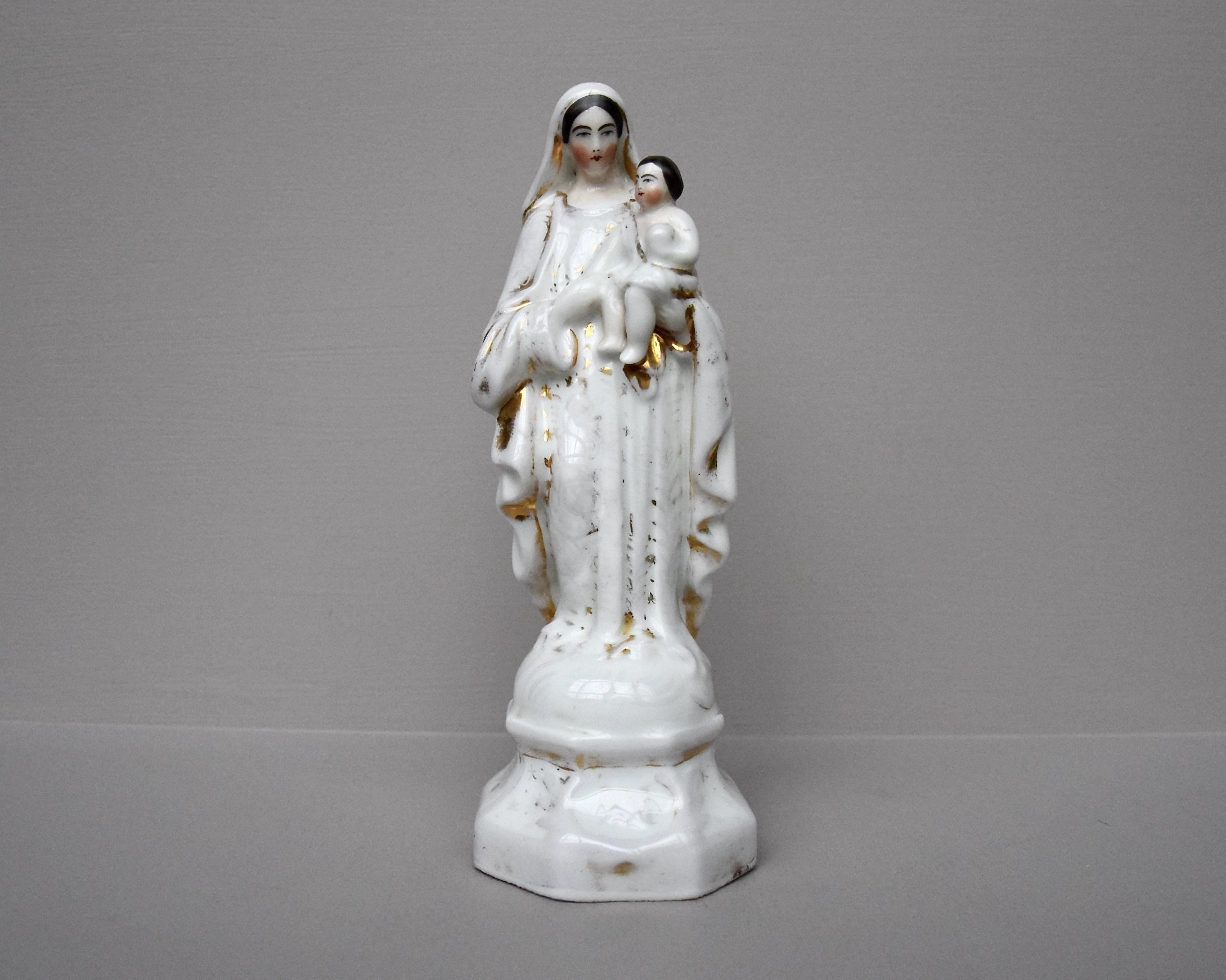 French 19th Century "madonna With Child Jesus" Statue - "virgin Mary ...