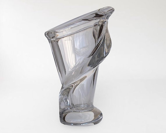◆CRISTAL de SERVES FRANCE クリスタル花瓶 フランス製◆ French Modern Cristal De Sèvres 