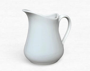 French "FD Chauvigny" Porcelain Jug / Pitcher - Made in France - Marked - (6.75 inch / 17 cm)