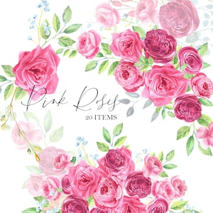 Acquerello rosa pallido, bouquet di rose polverose, clipart floreale, biglietto della festa della mamma, ivivation di nozze, pianta. Dipinto a mano, PNG