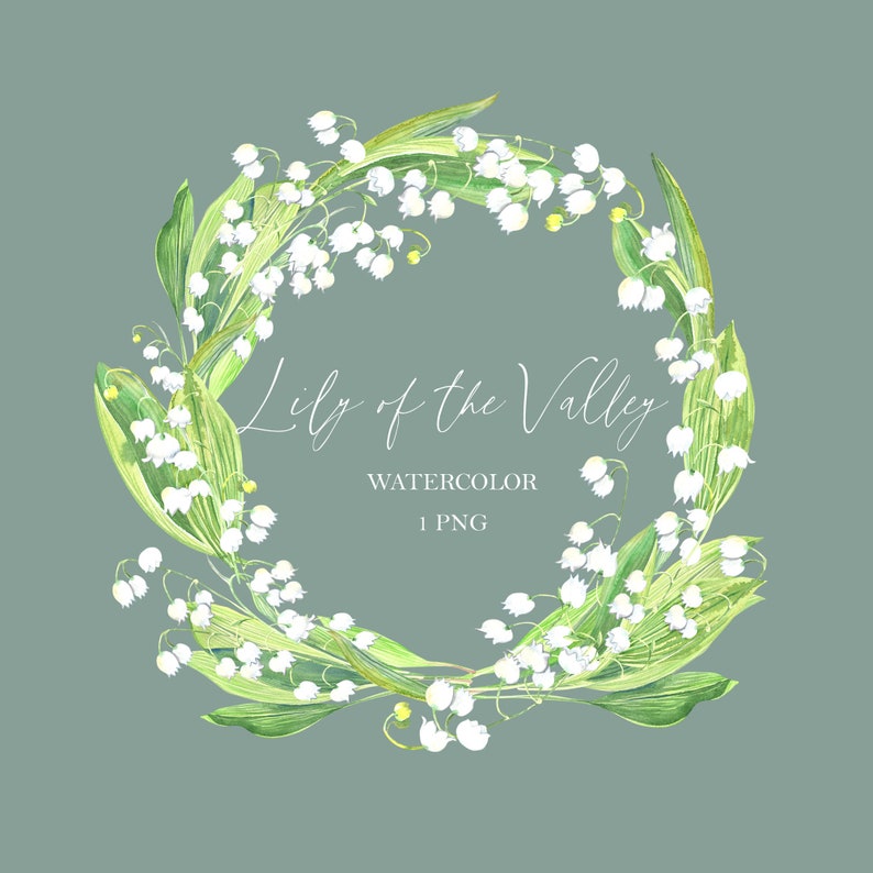 Lily of the Valley Vintage Floral Wreath Clipart, Garden,may, Easter ...