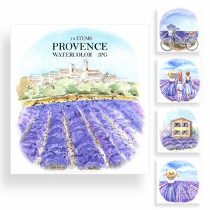 Lavanda lila francesa, flores acogedoras de Provenza, amigas, mariposa, jabón, aceite, PNG, acuarela floral, tarjetas de boda, bricolaje