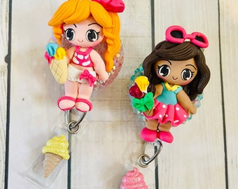Badgehaspel Ice Cream Girl - ID-houder zomerwerk