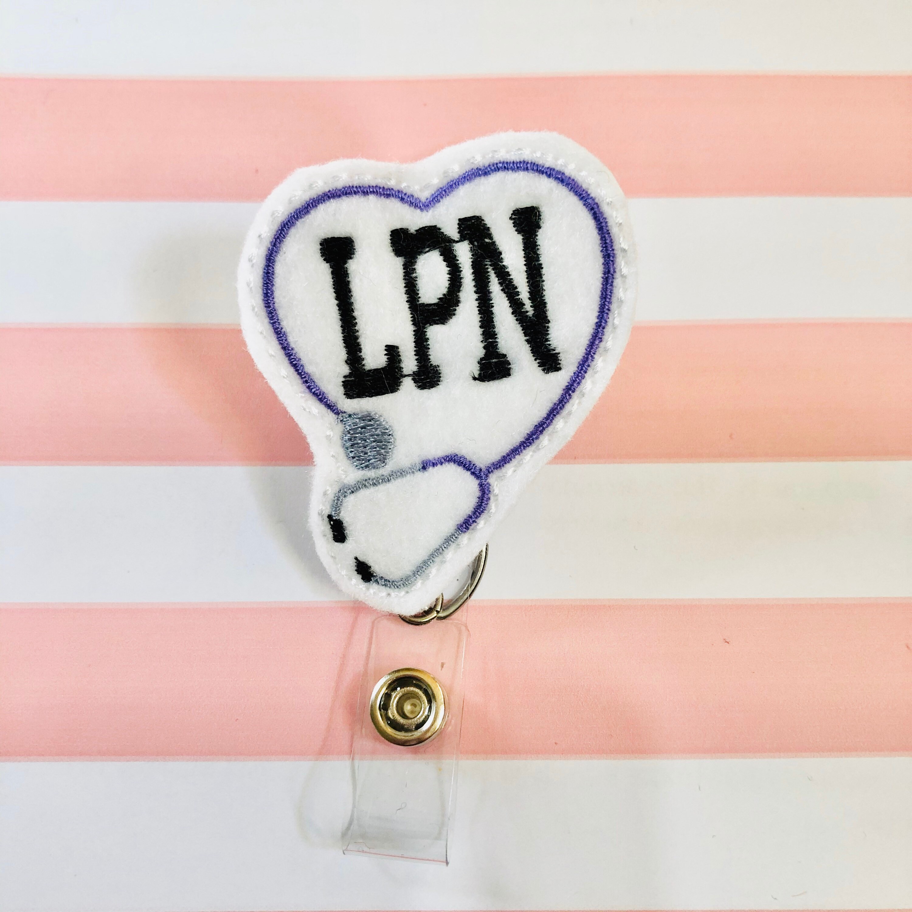 Licensed practical nurse LPN themed badge reel holder buddy | Etsy