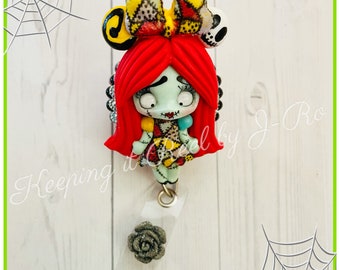 Nightmare girl Sally themed badge reel
