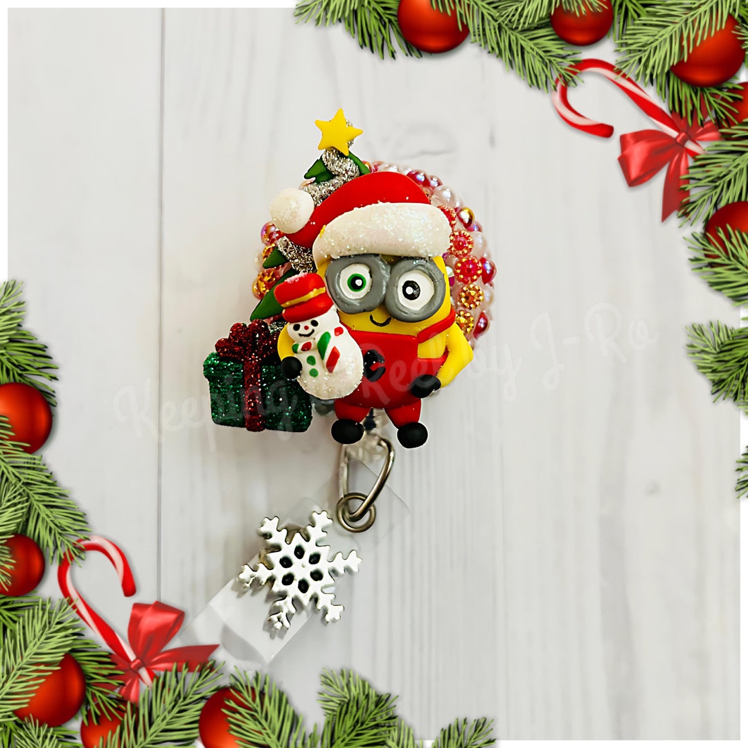 Adorable Christmas Minion Themed Badge Reel - Etsy