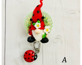 Springtime gnome badge reel