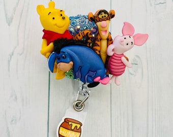 Adorable Winnie the Pooh themed badge reel