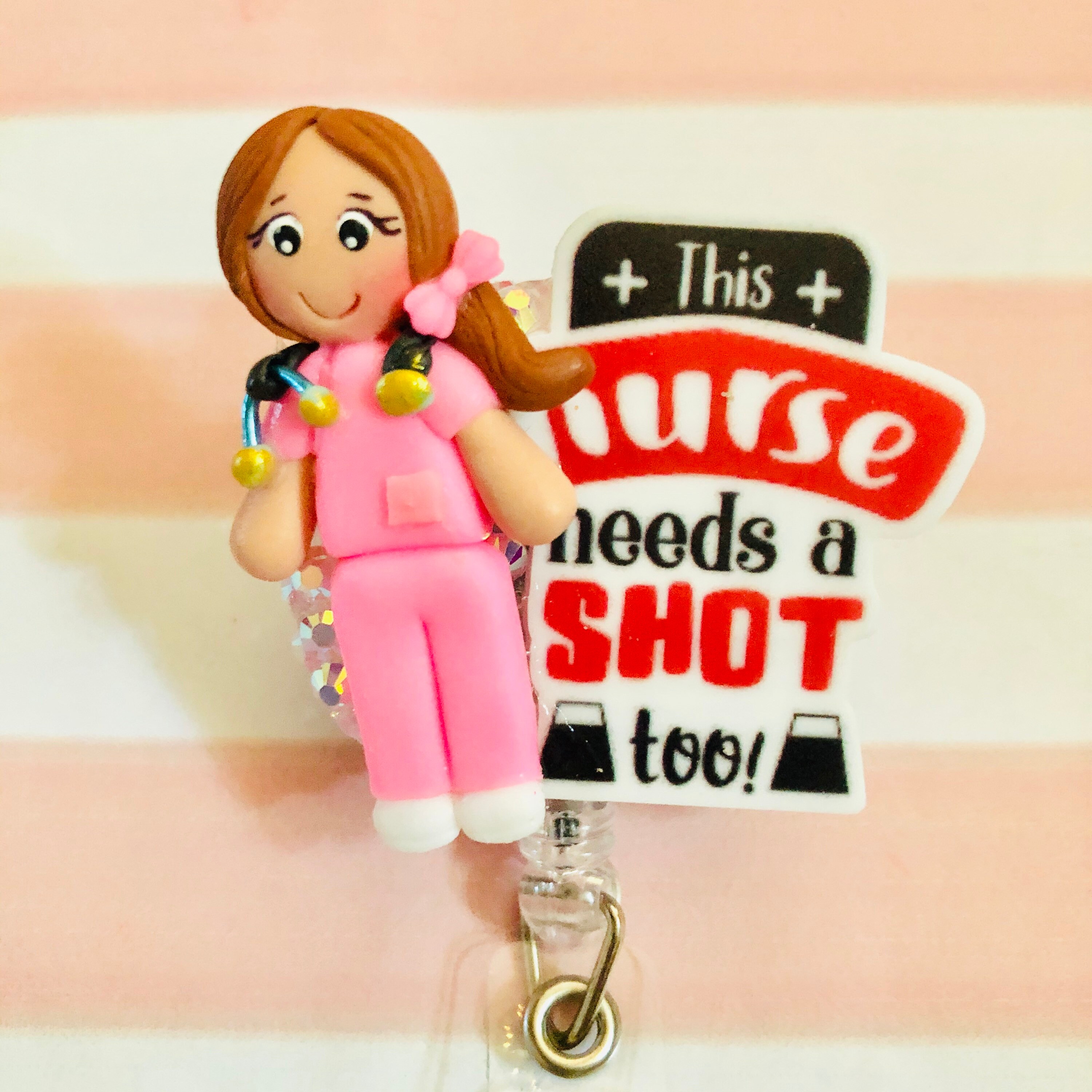 Cute nurse themed badge reel | Etsy