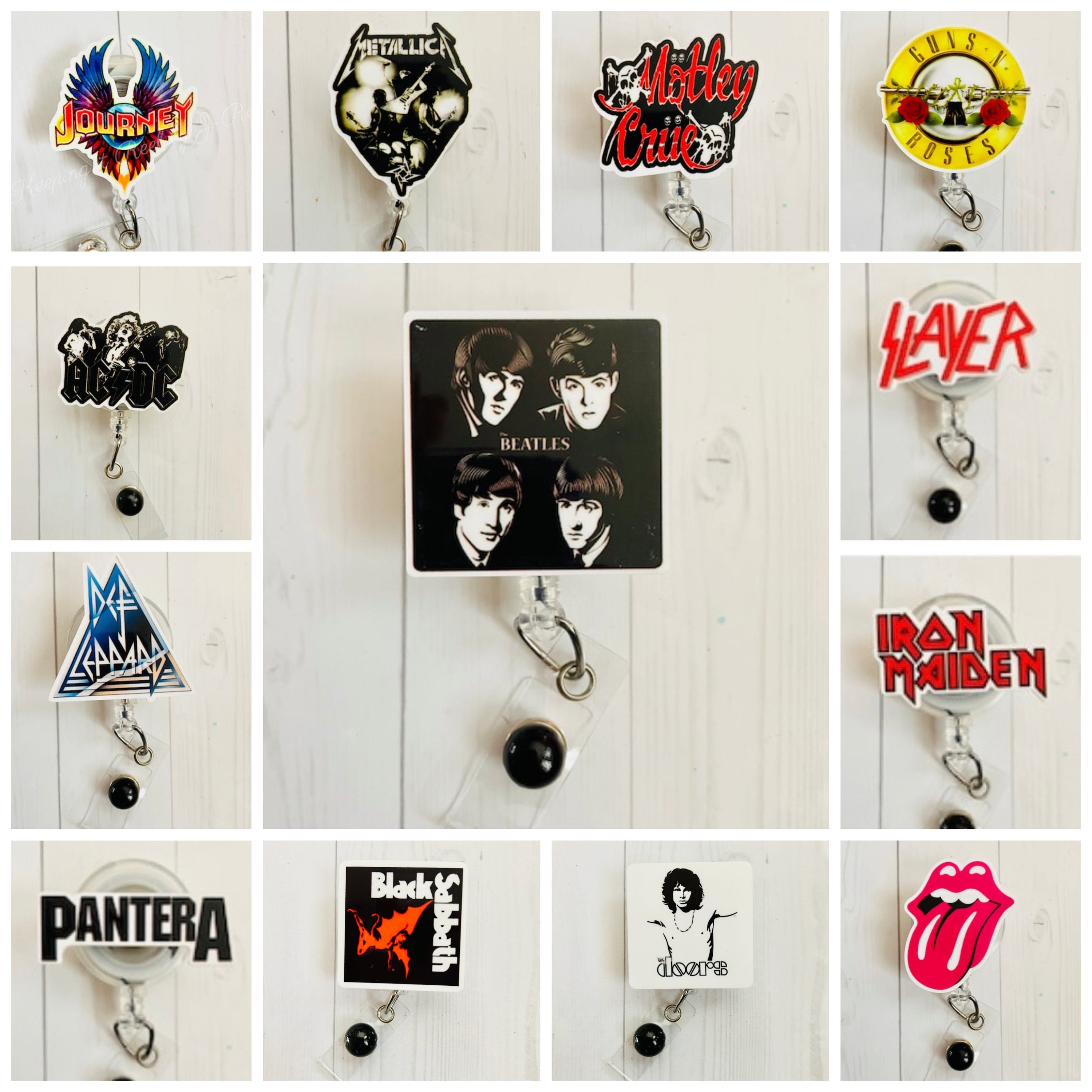 80s 70s 90s Classic Rock Metal Themed Badge Reel - Etsy