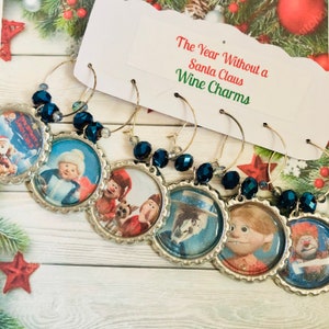 Year without a Santa clause themed wine charms