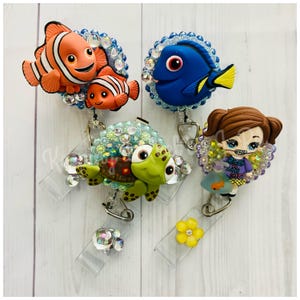 Finding Nemo dory themed badge reel