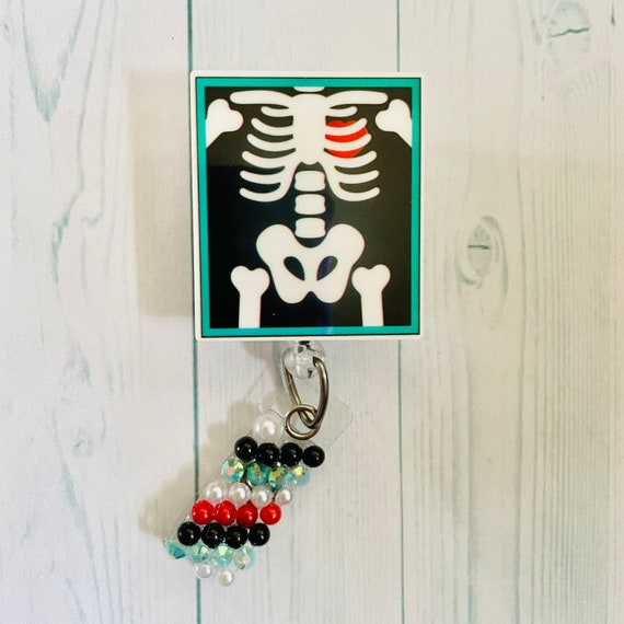 Xray themed badge reel on belt loop clip Etsy