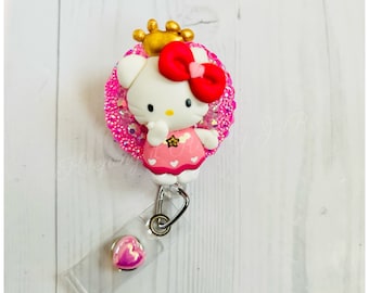 Princess anime kitty badge reel