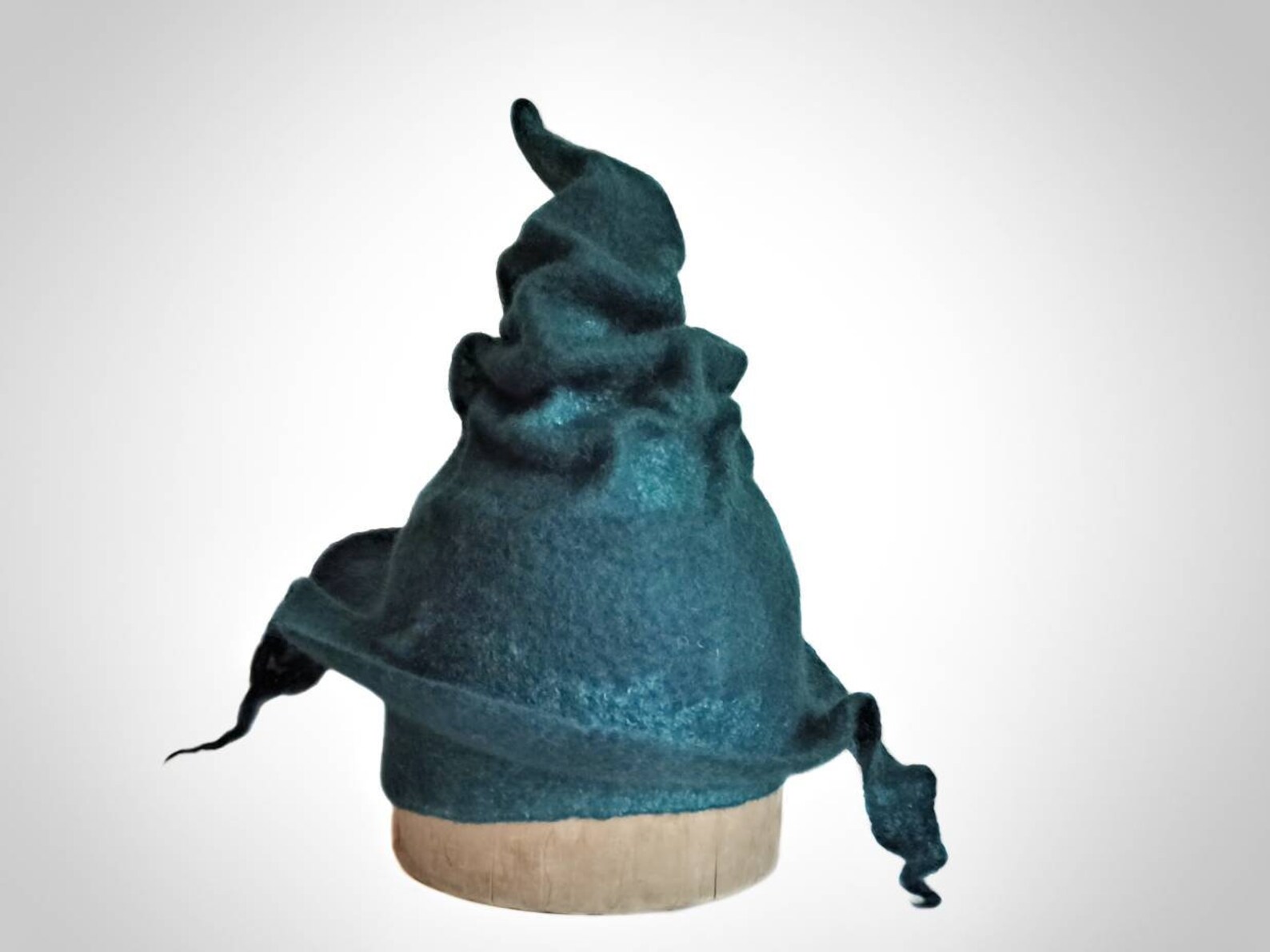 Green witch hat wool modern wizard hat felt emerald magic Etsy