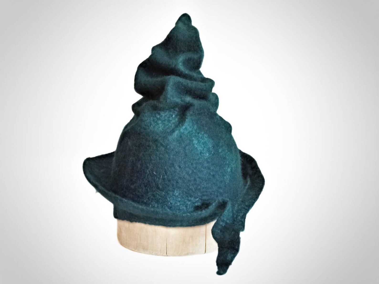 Green witch hat wool modern wizard hat felt emerald magic Etsy