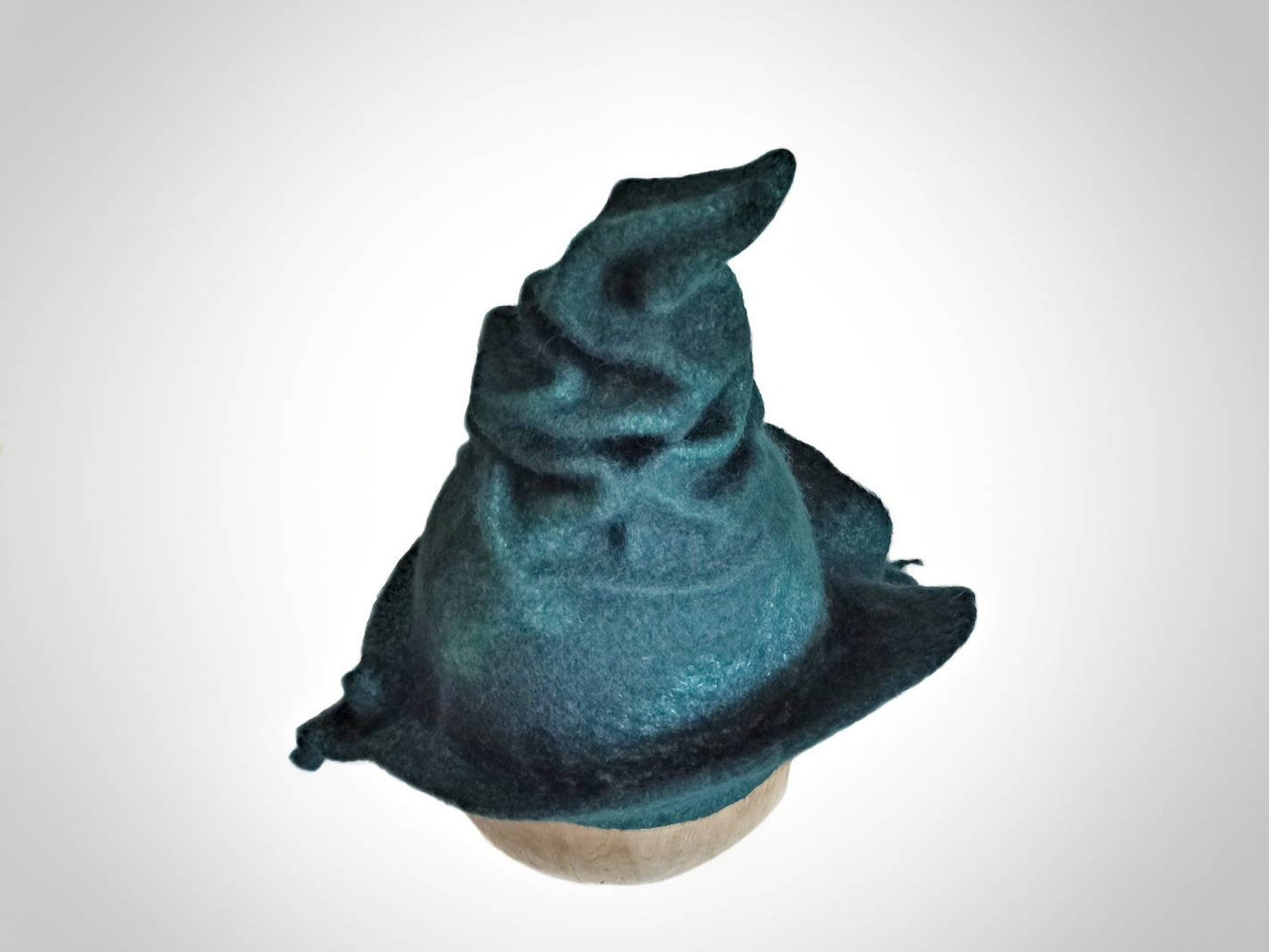 Green witch hat wool modern wizard hat felt emerald magic Etsy