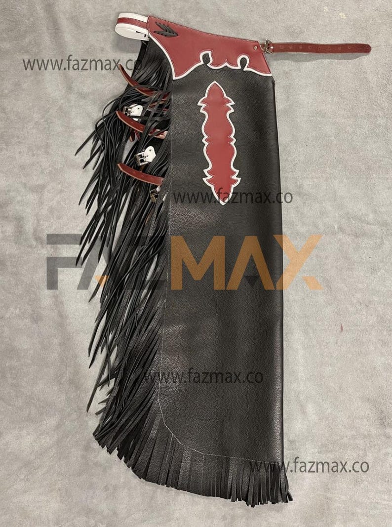 Hand-tooled Leather Bull Riding Chaps: Western Rodeo Gear With Fringe ...